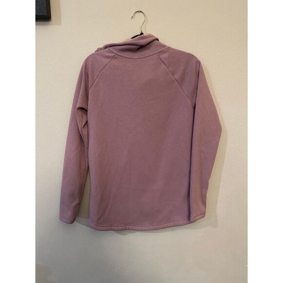 Athleta Cozy Karma Fleece Asym Pullover Sweatshirt Mauve Pink Size XS athleisure - Picture 6 of 9
